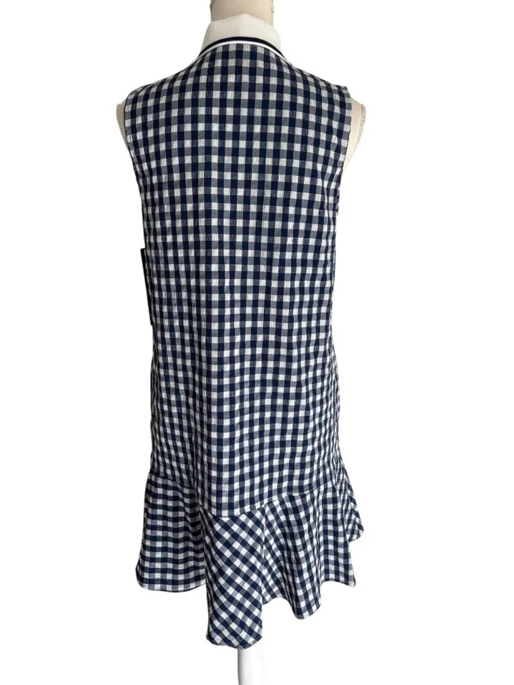 Tuckernuck Tnuck Sport Sleeveless Performance Seersucker May Golf Dress in Navy - Picture 7 of 13